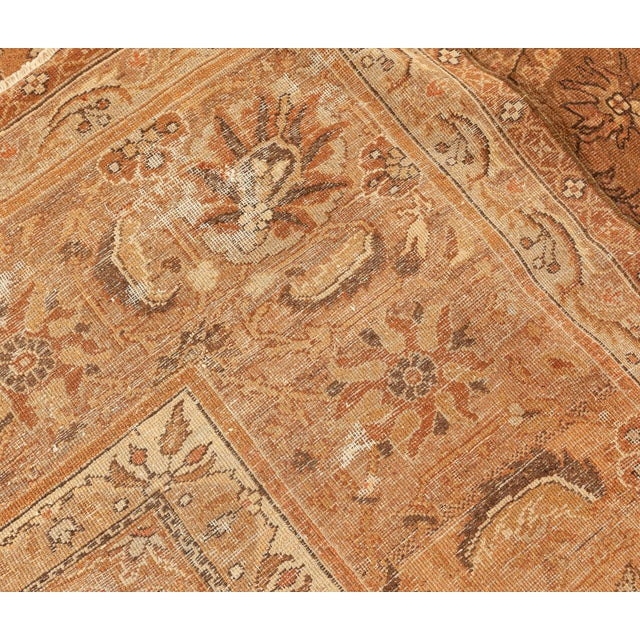 Brown Fine Antique Indian Amritsar Handmade Wool Carpet For Sale - Image 8 of 8