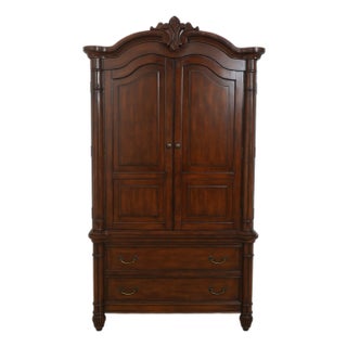 1990s Cherry 2 Piece Bedroom Armoire or Tv Cabinet For Sale