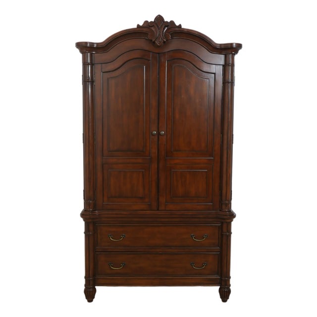 1990s Cherry 2 Piece Bedroom Armoire or Tv Cabinet For Sale