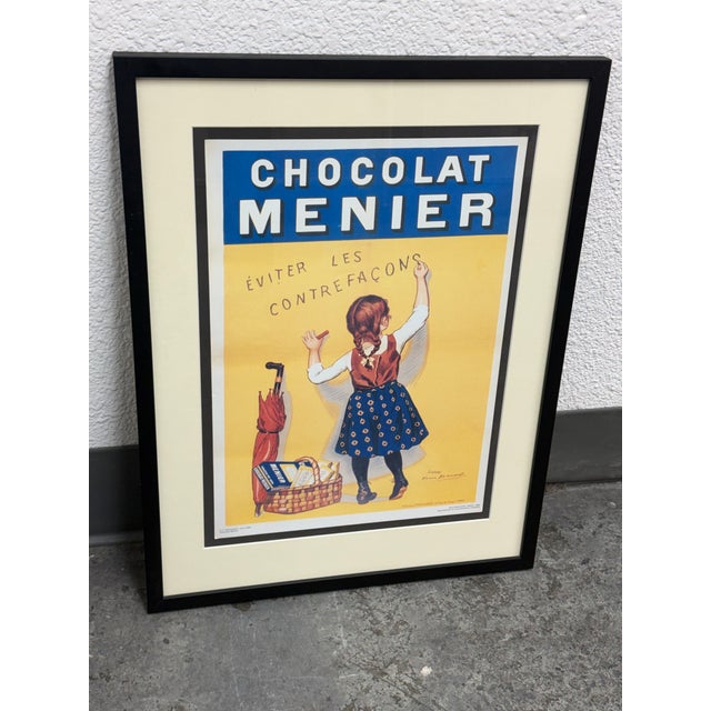French Framed Chocolat Menier Advertising Print For Sale - Image 3 of 12