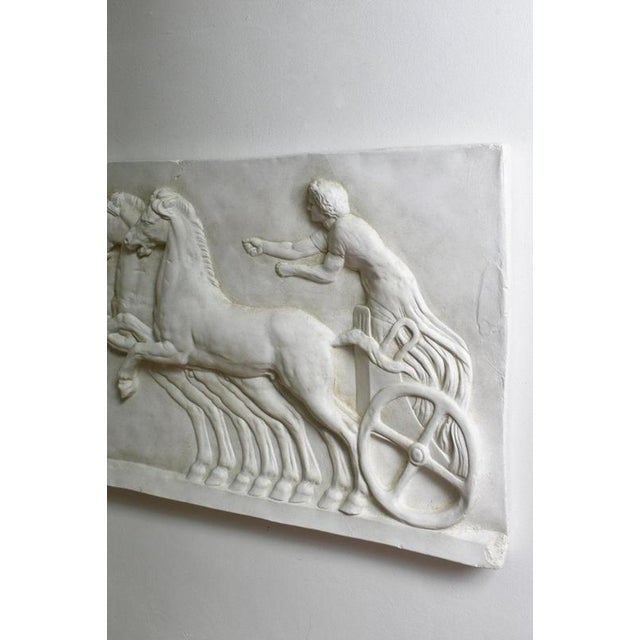 Neoclassical Plaster Relief with Four Horses and a Carriage For Sale - Image 5 of 6