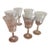 Vintage Etched Crystal Wine Goblets Set of 6 For Sale