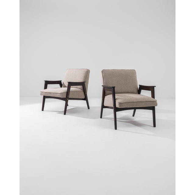 1960s 1960s Czech Upholstered Armchairs, a Pair For Sale - Image 5 of 12