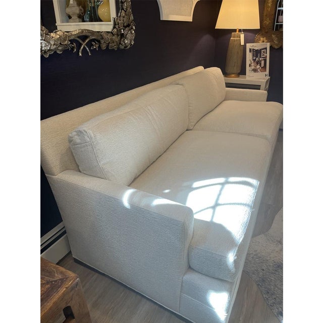 Contemporary Kravet Trinity Sofa in Off-White High Performance Chenille Fabric For Sale - Image 3 of 7