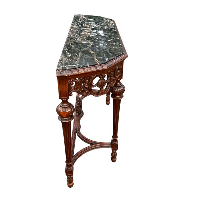 Early 20th Century Jacobean Style Marble Top Console Table For Sale In New York - Image 6 of 16