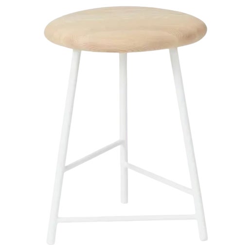 Small Pebble Bar Stool in Oiled Ash and Pure White by Warm Nordic For Sale