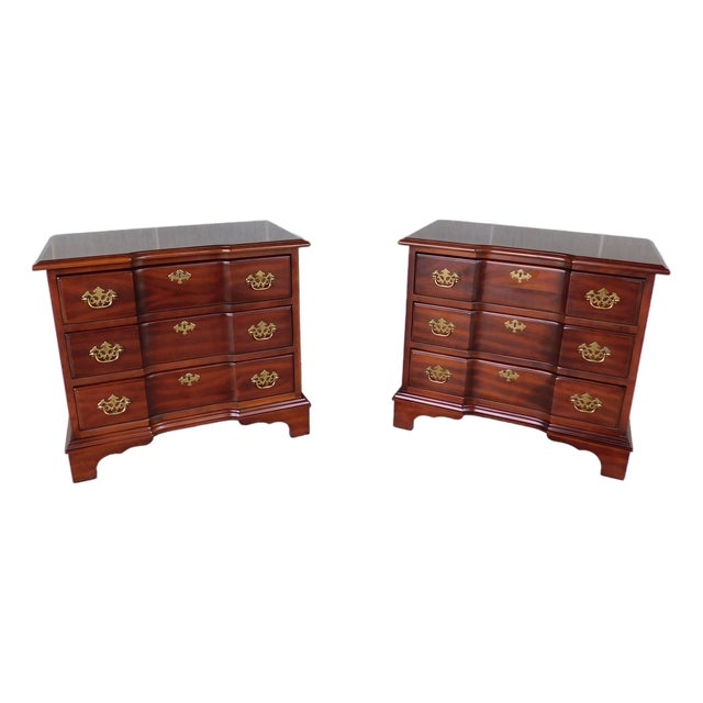 Superior Furniture Co. Goddard Block Front Style Nightstands - A Pair For Sale