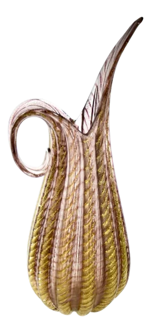 Gold Barovier Toso 14” Murano Glass Vase