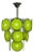 Mid-Century Modern, Green Murano Glass, Chrome, Pendant Light, 1960s For Sale