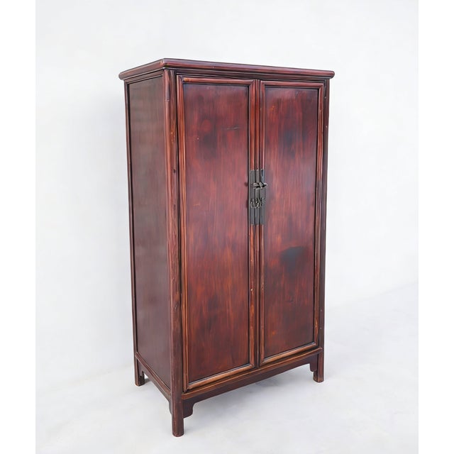 Chinese Classic Square-Corner Catalpa Armoire For Sale - Image 3 of 5