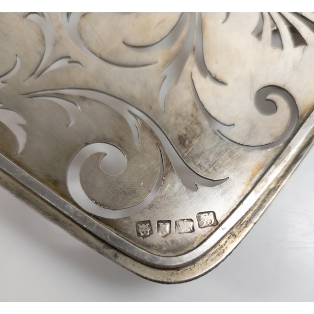 18th Century English George II Sterling Silver Pierced Dish Insert by Joseph Sanders For Sale - Image 14 of 14