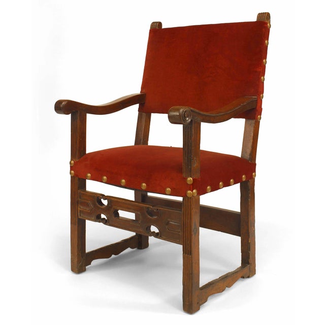 Spanish Renaissance Walnut Arm Chair | Chairish