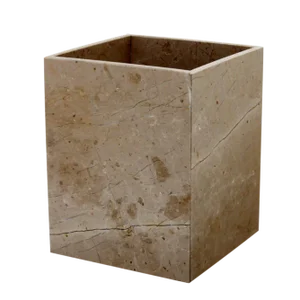 Tan Marble Waste Bin