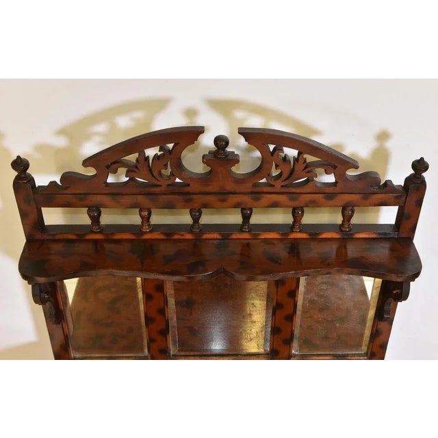 Antique English Decorative Cabinet with Original Burnt Pattern Finish For Sale - Image 10 of 12