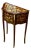French-Style Marquetry Side Table – Three Small Drawers With Ornate Floral Inlay & Gilded Details For Sale