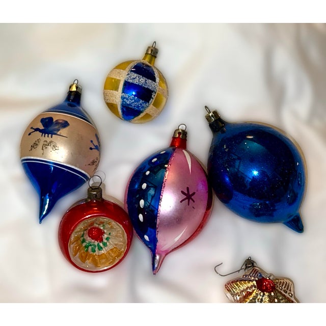 Vintage European Mercury Glass Ornaments - Set of 10 For Sale - Image 9 of 17