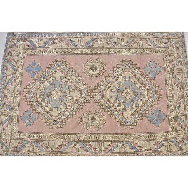 Pink Kurduish Small Antique Rug For Sale - Image 8 of 10