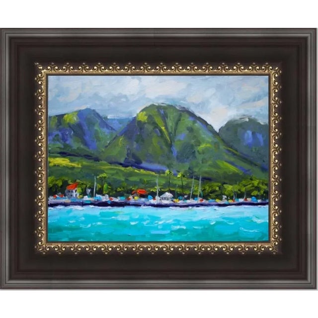 "Lahaina Maui" Contemporary Original Impressionist Style Tropical Landscape Oil Painting For Sale In Reno/Lake Tahoe - Image 6 of 12