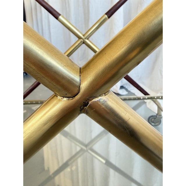 1950s Mid-Century Modern Serving Bar Cart with Brass and Wood from Cesare Lacca, Italy, 1950s For Sale - Image 5 of 18