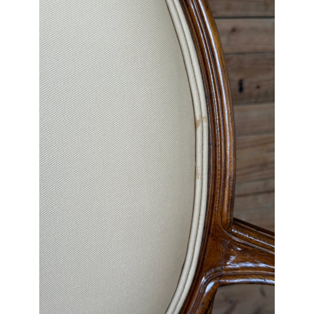 Pair of Antique French Louis XVI Style Oval Back Fauteuil Armchairs For Sale - Image 9 of 11