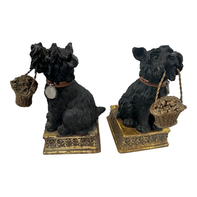 Vintage Pair of Scottie Dog Bookends For Sale