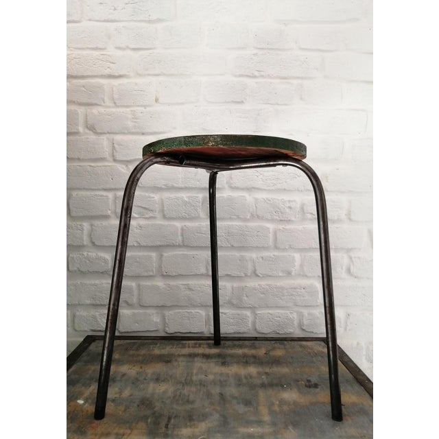 Vintage Industrial Black Stool For Sale - Image 6 of 18
