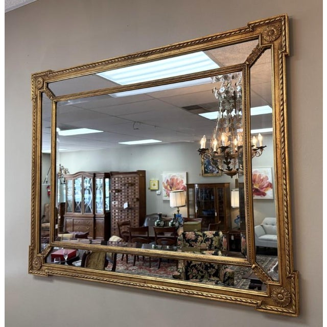 Neoclassical Friedman Brothers-Attributed Neoclassical Gilt Beveled Panel Wall Mirror – Vertical or Horizontal For Sale - Image 3 of 7
