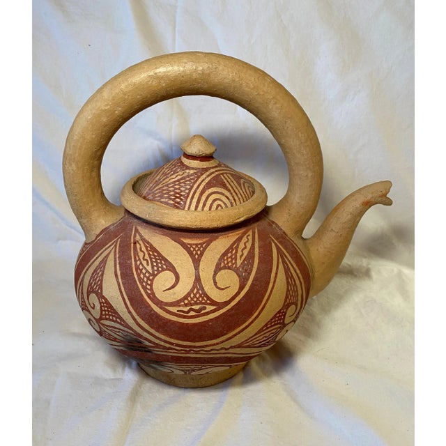 Earthenware Hand Painted Vintage Tea Pot For Sale - Image 10 of 13