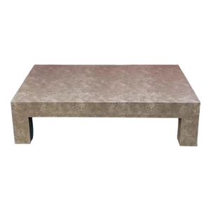 1970s Modern Parsons’ Style Low Profile Faux Snakeskin Coffee Table