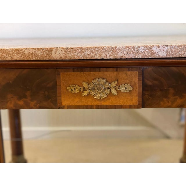 Early 19th Century 19th Century French Empire Mahogany Console Table With Marble Top and Mirror For Sale - Image 5 of 9