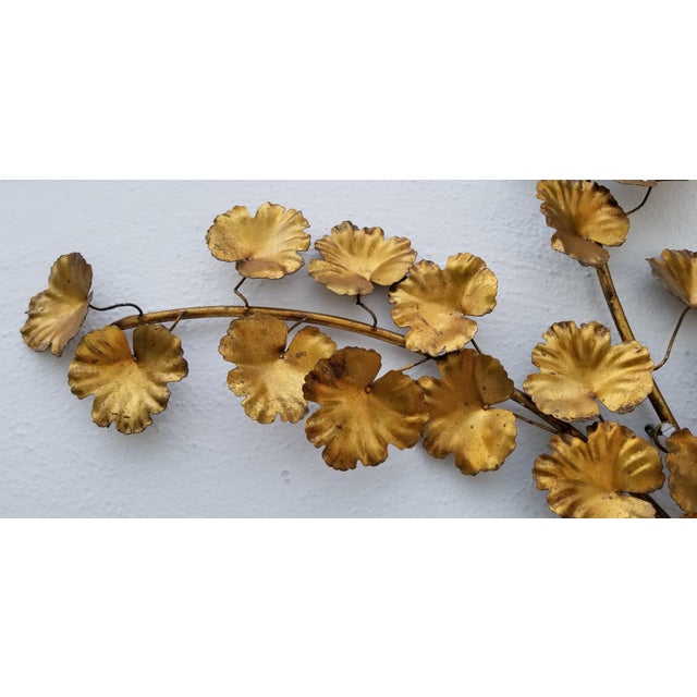 1960s Vintage Italian Gold Leaf Metal Wall Sculpture Chairish