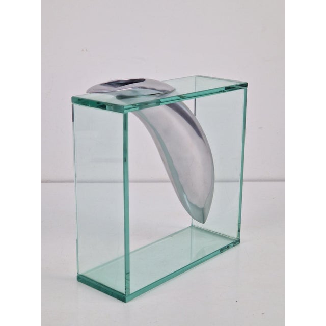 Art Vase in Aluminum and Glass attributed to Lisa Mori, Italy, 1980s, Set of 4 For Sale - Image 12 of 18