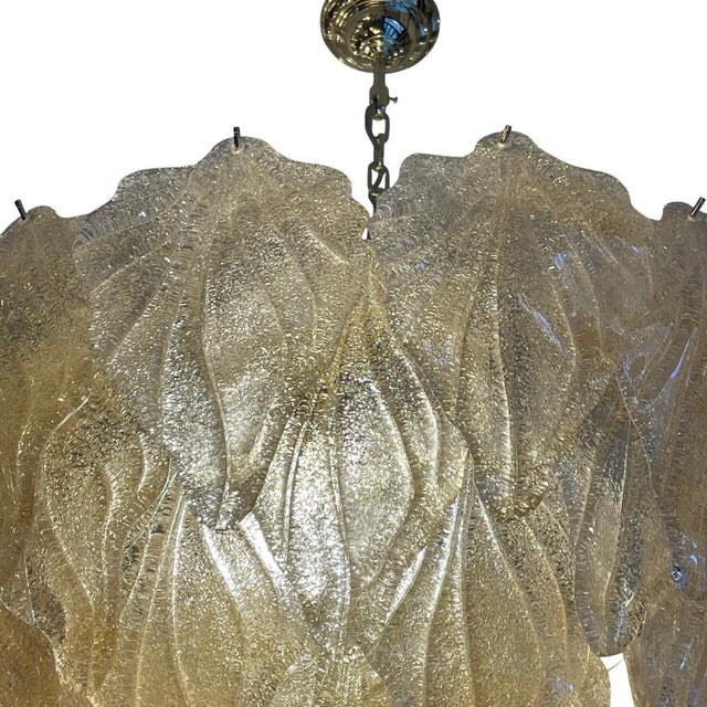 1970s Murano Glass Waterfall Gold Leaf Lamp, 1970s For Sale - Image 5 of 9