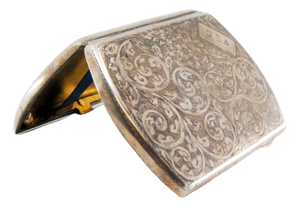 Silver Cigarette Case with Floral Motifs