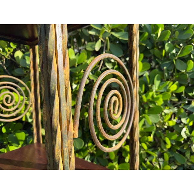 Late 20th Century Vintage 76” Postmodern Sculptural Iron Etagere With Spiral Motifs For Sale - Image 5 of 11