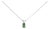 14K White Gold 6x4MM Emerald Cut Green Emerald Solitaire Pendant Necklace For Sale