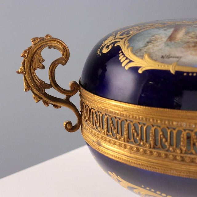 Cobalt Blue Porcelain and Bronze Box For Sale - Image 6 of 13