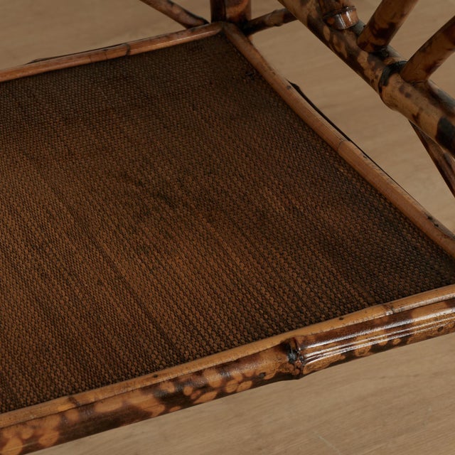 Antique English Bamboo and Grasscloth Table With a Bird Top For Sale - Image 15 of 17