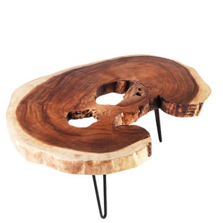 Organic Modern Lake Living Edge Coffee Table For Sale