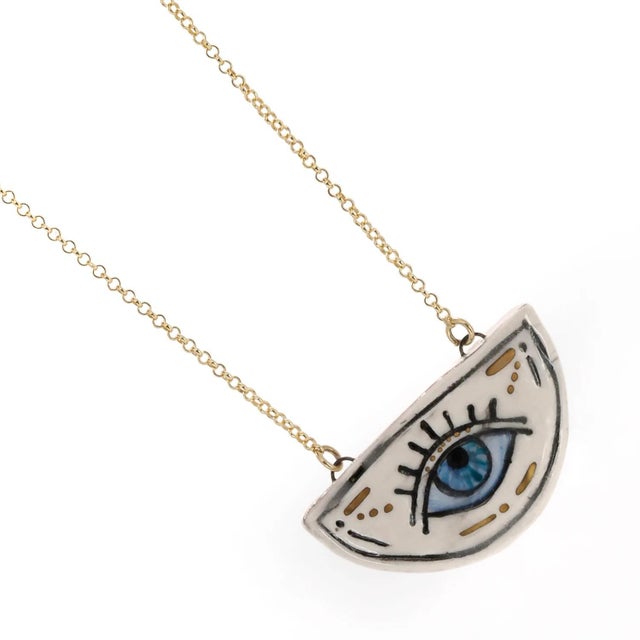 Watchful Evil Eye Pendant Protection Necklace For Sale In Miami - Image 6 of 8