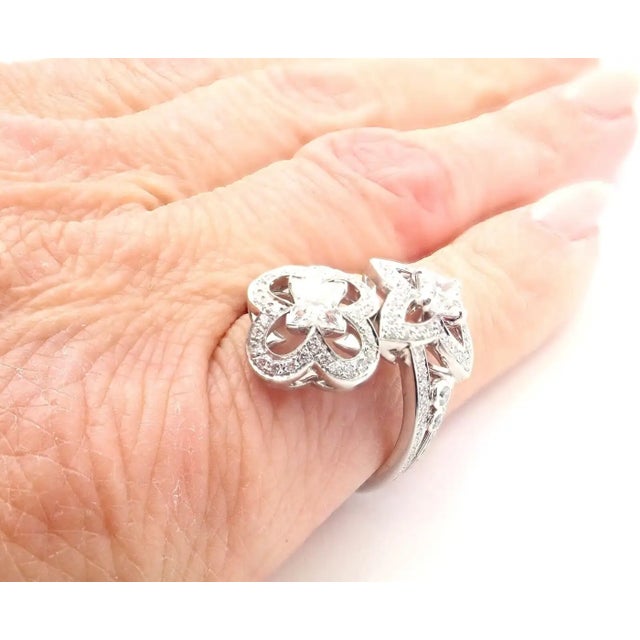 Louis Vuitton LV Monogram Signature Diamond Fusion White Gold Ring, Size 5.75 For Sale - Image 9 of 12