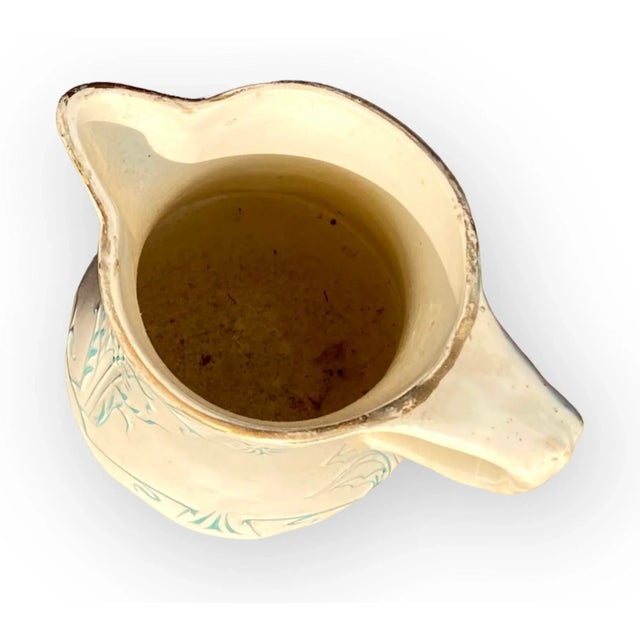 Late 19th Century Antique French Art Nouveau Majolica Pitcher by Saint Amand Et Hamage Nord For Sale - Image 5 of 9