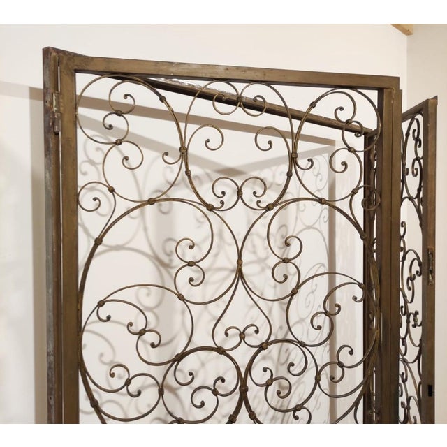 Metal Wrought Iron Partition Gate, Italy, 1950s For Sale - Image 7 of 11