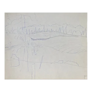 1960s Frank Wallace Landscape Drawing