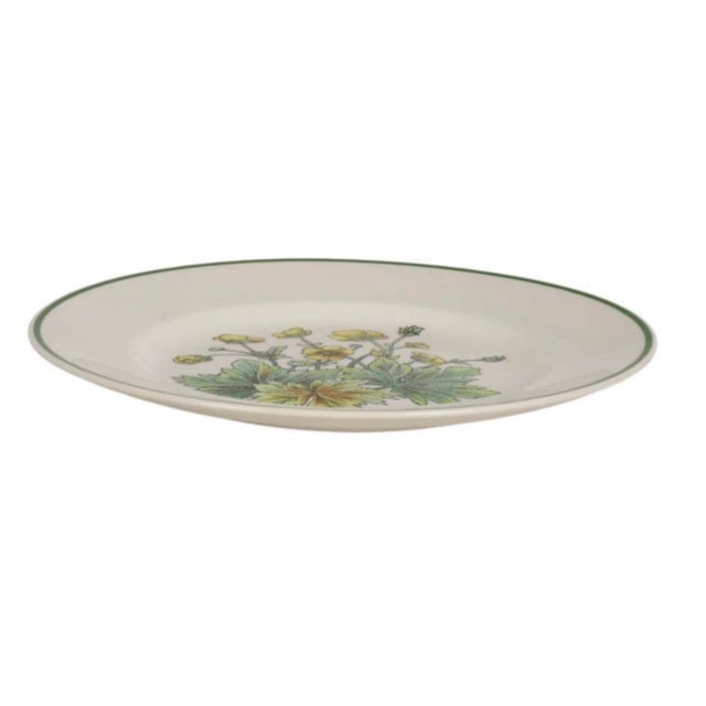 Bring the beauty of an English meadow to your table with this lovely set of four vintage porcelain salad or dessert plates...