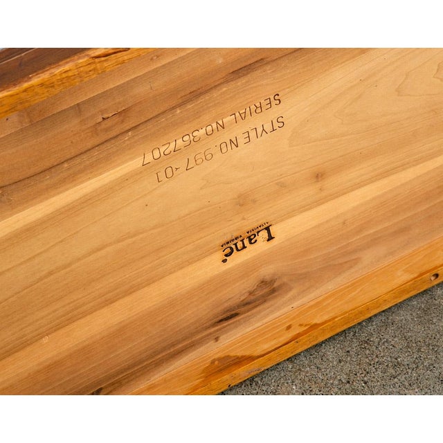 1960s Mid Century Modern Coffee Table Surfboard Walnut Lane Rhythm Wide 58 in Vintage For Sale - Image 12 of 12