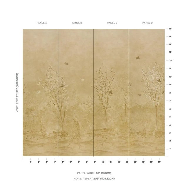 Inspired by a mural by Colette Cosentino, Sublime is an enchanting wallpaper featuring delicate birds fluttering within a...