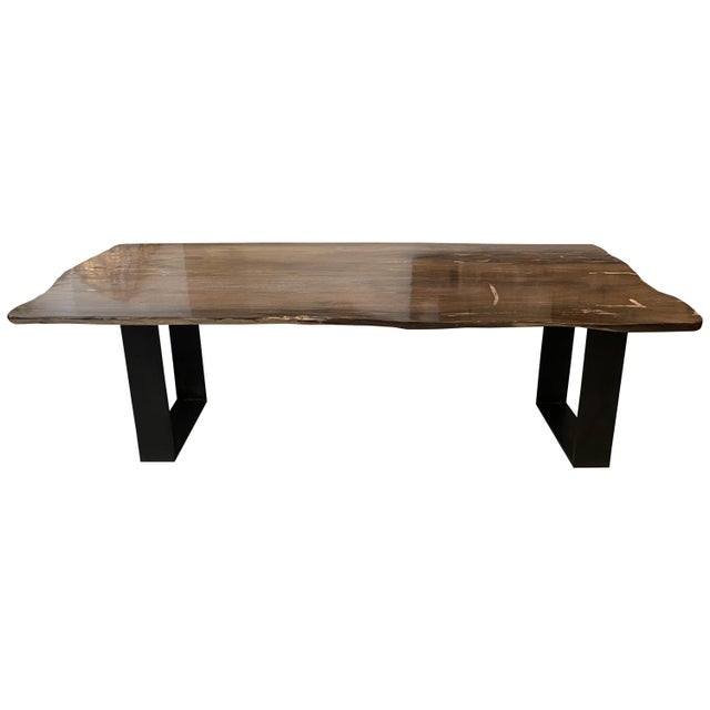 Andrianna Shamaris High Quality Petrified Wood Dining Table For Sale - Image 15 of 18
