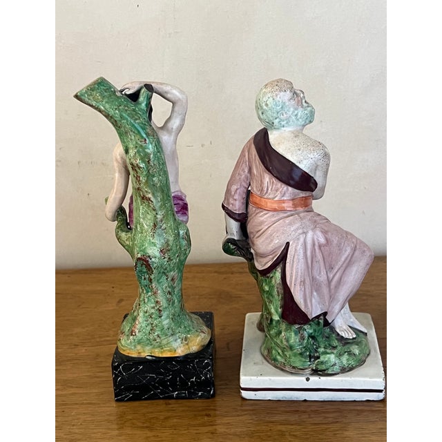 Antique White Early Staffordshire Figures- Set of 2 , C. 1800 For Sale - Image 8 of 12