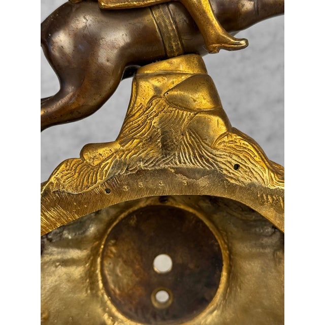 Antique Rococo Brass Equestrian Horse Mantle Clock Case For Sale - Image 13 of 13